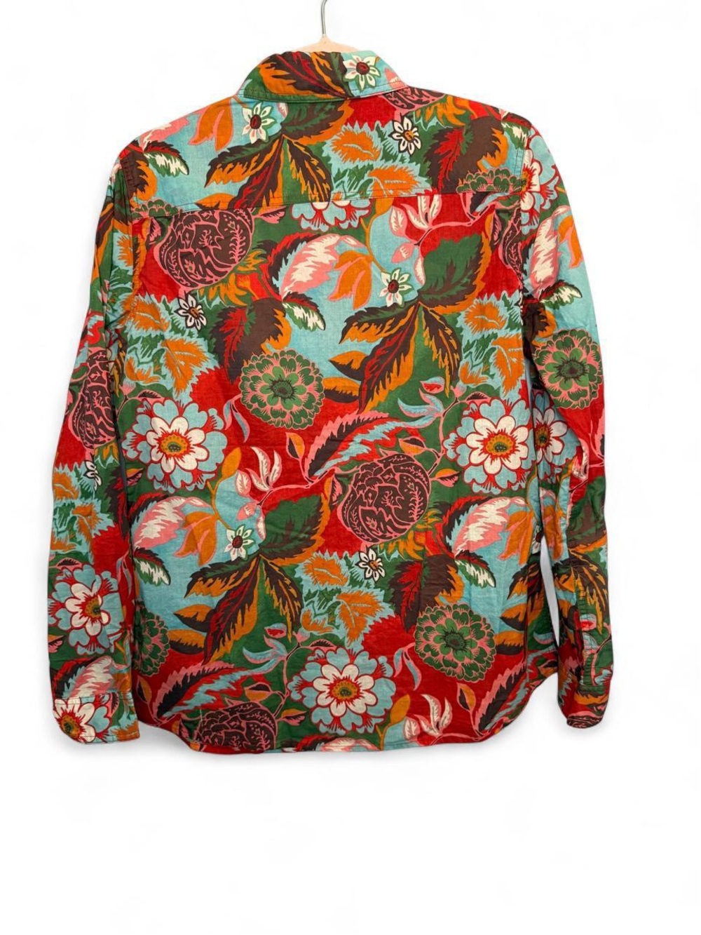 J. McLaughlin Vibrant Floral Button Down Shirt Size Medium Eclectic Resortwear - Picture 3 of 7
